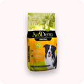 AvoDerm Dog Food package on a white background
