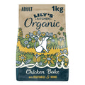 TherLily's Kitchen Organic Adult Dog Food package with natural-themed design on a white background