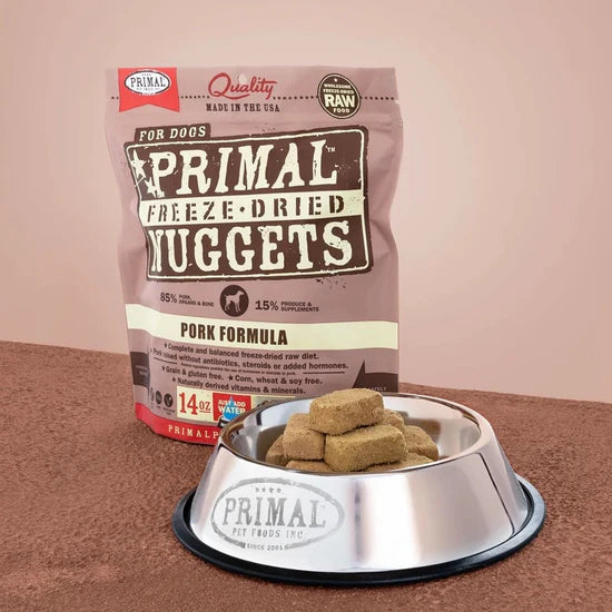 Primal Freeze-Dried Nuggets for Dogs package on a white background