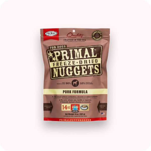 Primal Freeze-Dried Nuggets for Dogs package on a white background