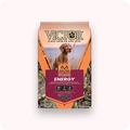 Victor Super Premium Dog Food package with a dog on the label on a white background